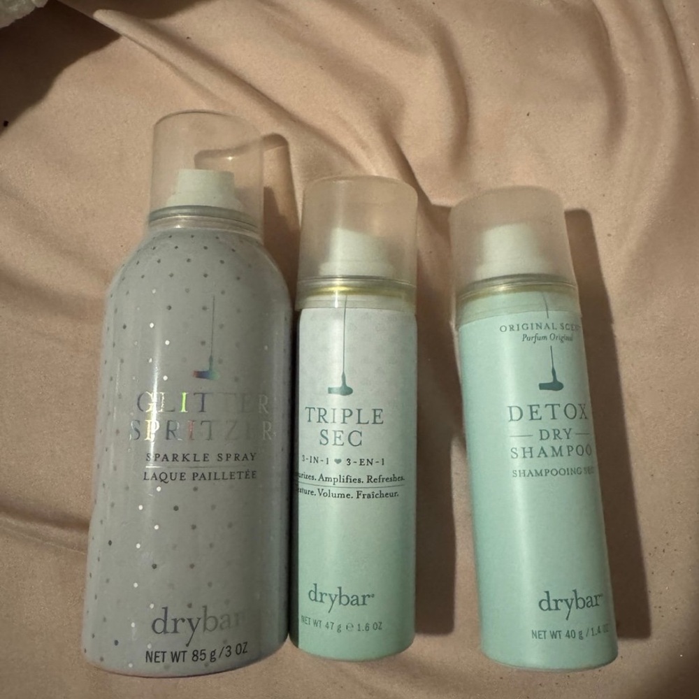 NWOT Drybar Glitter Spritzer, Triple Sec, and Detox Set